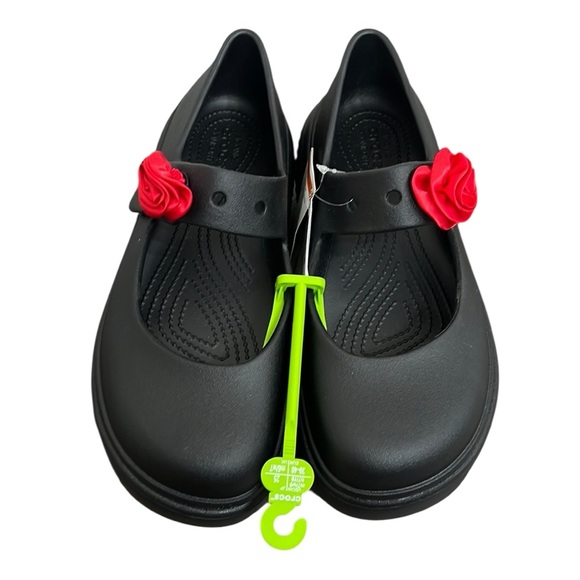 Crocs Stomp Mary Jane Woman’s Size 9 Black Rosette Platform Gothic Punk READ - Picture 2 of 14
